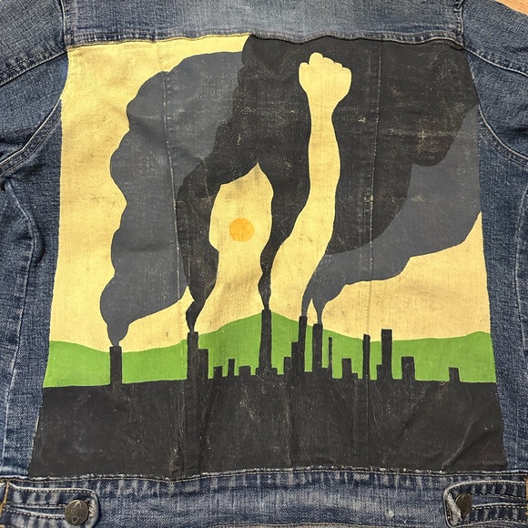 Hand Painted Artisanal Jean Jacket - Picture 3 of 6